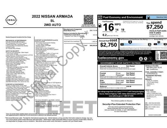 NISSAN ARMADA 2022 JN8AY2BC2N9162056 image