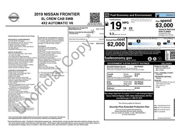 NISSAN FRONTIER 2019 1N6AD0ER4KN762749 image