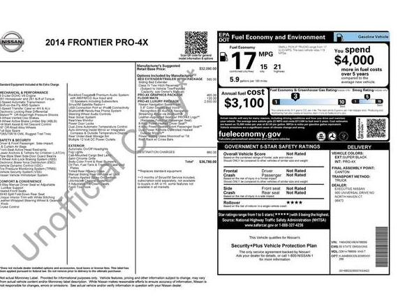 NISSAN FRONTIER 2014 1N6AD0EV8EN766059 image