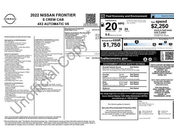 NISSAN FRONTIER 2022 1N6ED1EJ6NN662156 image