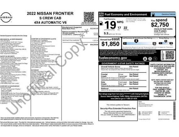 NISSAN FRONTIER 2022 1N6ED1EK1NN668276 image