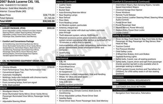 BUICK LUCERNE 2007 1G4HD57217U138320 image