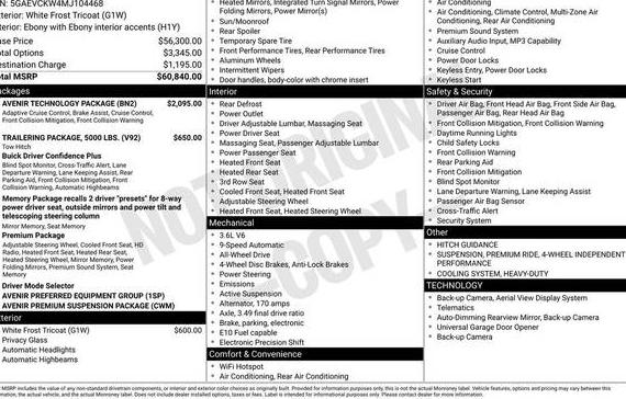 BUICK ENCLAVE 2021 5GAEVCKW4MJ104468 image BUICK ENCLAVE 2021 5GAEVCKW4MJ104468 image