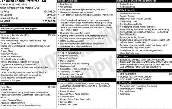 BUICK ENCORE 2017 KL4CJASB3HB239986 image BUICK ENCORE 2017 KL4CJASB3HB239986 image