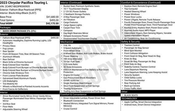 CHRYSLER PACIFICA 2023 2C4RC1BG3PR590905 image
