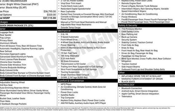 CHRYSLER PACIFICA 2019 2C4RC1BG2KR554289 image