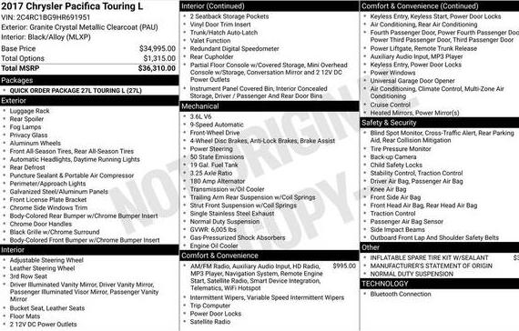 CHRYSLER PACIFICA 2017 2C4RC1BG9HR691951 image