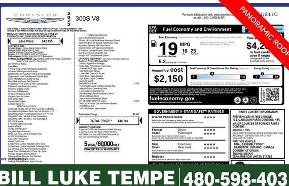 CHRYSLER 300 2022 2C3CCABT3NH253094 image
