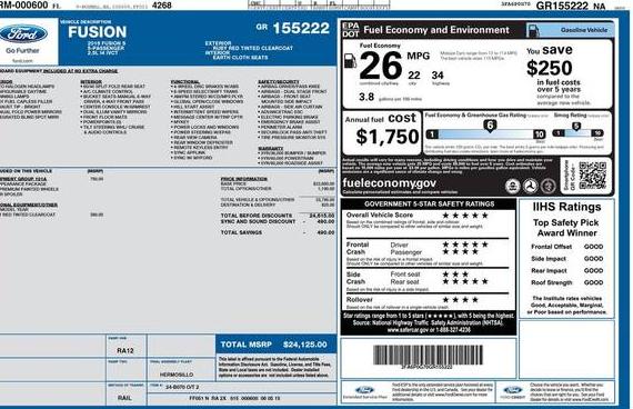 FORD FUSION 2016 3FA6P0G70GR155222 image