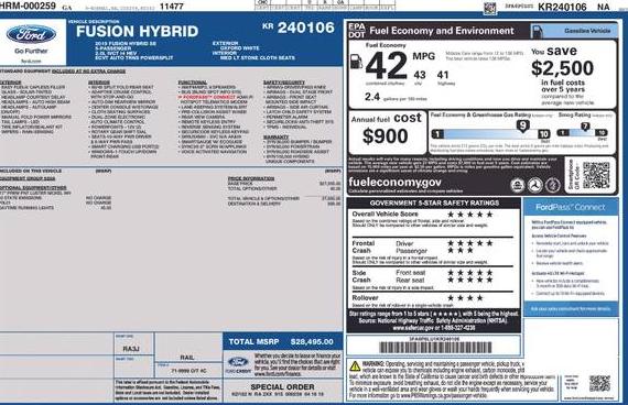 FORD FUSION 2019 3FA6P0LU1KR240106 image