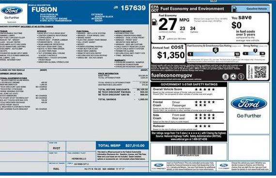 FORD FUSION 2018 3FA6P0HD5JR157639 image