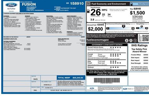 FORD FUSION 2014 3FA6P0H79ER158910 image