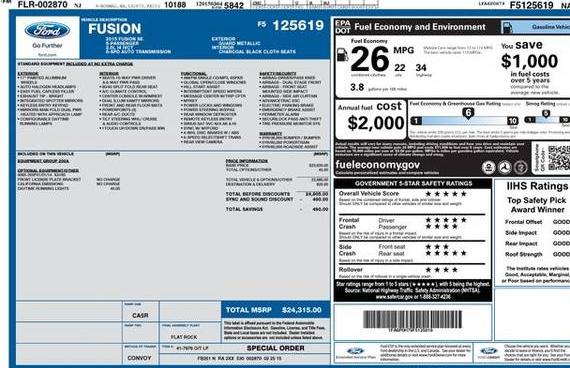 FORD FUSION 2015 1FA6P0H79F5125619 image