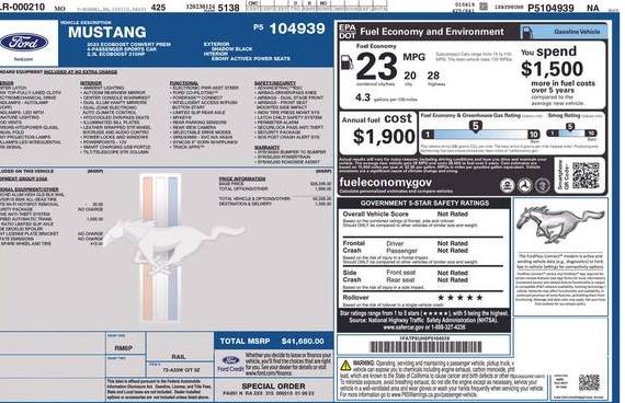 FORD MUSTANG 2023 1FATP8UH8P5104939 image