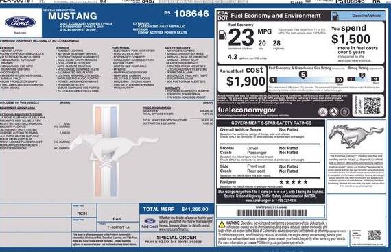 FORD MUSTANG 2023 1FATP8UH2P5108646 image