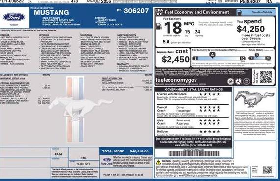 FORD MUSTANG 2023 1FA6P8CF6P5306207 image FORD MUSTANG 2023 1FA6P8CF6P5306207 image