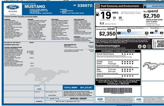 FORD MUSTANG 2016 1FA6P8CF4G5336970 image