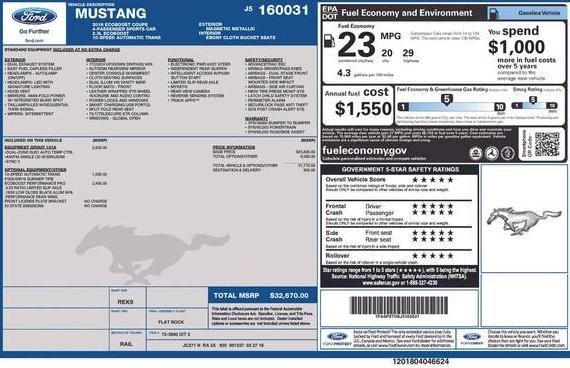 FORD MUSTANG 2018 1FA6P8TH8J5160031 image