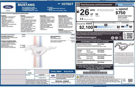 FORD MUSTANG 2024 1FA6P8TH3R5107507 image
