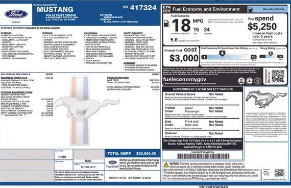 FORD MUSTANG 2024 1FA6P8CF2R5417324 image