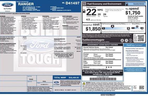 FORD RANGER 2021 1FTER1FH2MLD41497 image