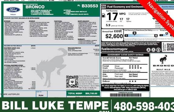 FORD BRONCO 2023 1FMEE5DP2PLB33553 image