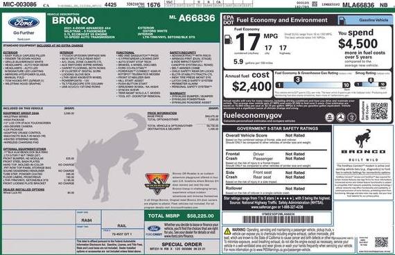 FORD BRONCO 2021 1FMEE5DP2MLA66836 image FORD BRONCO 2021 1FMEE5DP2MLA66836 image