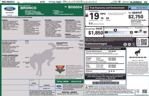 FORD BRONCO 2022 1FMDE5AP5NLB08854 image FORD BRONCO 2022 1FMDE5AP5NLB08854 image