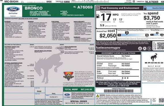 FORD BRONCO 2022 1FMDE5CP4NLA76069 image