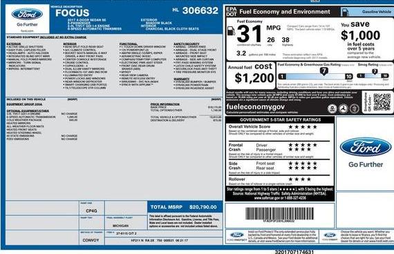 FORD FOCUS 2017 1FADP3F2XHL306632 image FORD FOCUS 2017 1FADP3F2XHL306632 image