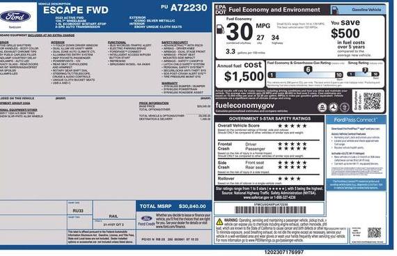 FORD ESCAPE 2023 1FMCU0GNXPUA72230 image FORD ESCAPE 2023 1FMCU0GNXPUA72230 image