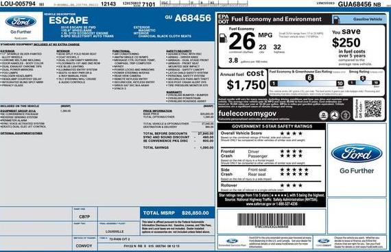 FORD ESCAPE 2016 1FMCU0GX3GUA68456 image FORD ESCAPE 2016 1FMCU0GX3GUA68456 image
