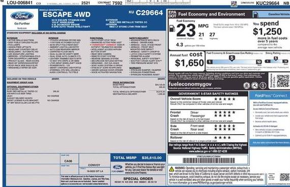 FORD ESCAPE 2019 1FMCU9J96KUC29664 image
