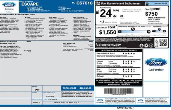 FORD ESCAPE 2017 1FMCU9GD9HUC57818 image