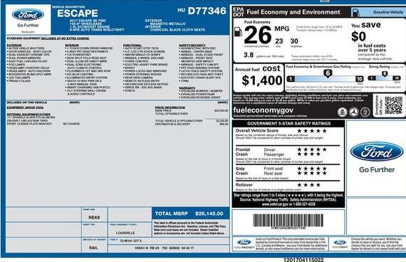 FORD ESCAPE 2017 1FMCU0GD8HUD77346 image