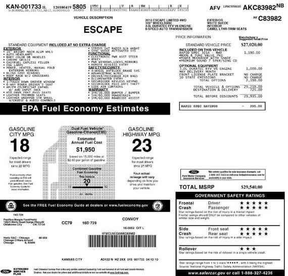 FORD ESCAPE 2010 1FMCU9EG0AKC83982 image