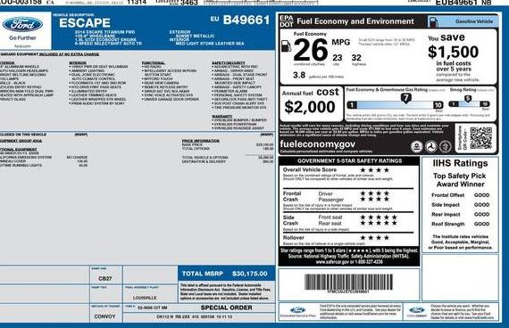 FORD ESCAPE 2014 1FMCU0JX7EUB49661 image