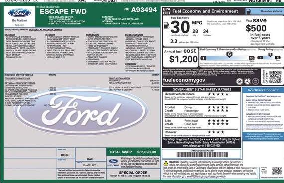 FORD ESCAPE 2022 1FMCU0G69NUA93494 image