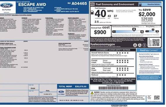 FORD ESCAPE 2022 1FMCU9BZ0NUA04465 image