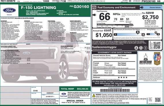 FORD F-150 2023 1FT6W1EV0PWG30160 image