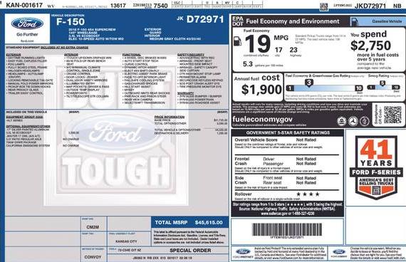 FORD F-150 2018 1FTEW1EG1JKD72971 image