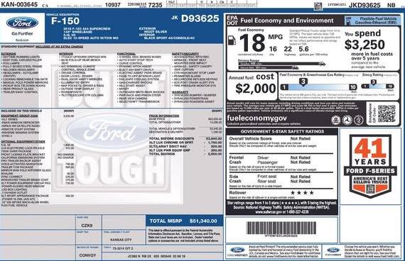 FORD F-150 2018 1FTEW1E51JKD93625 image