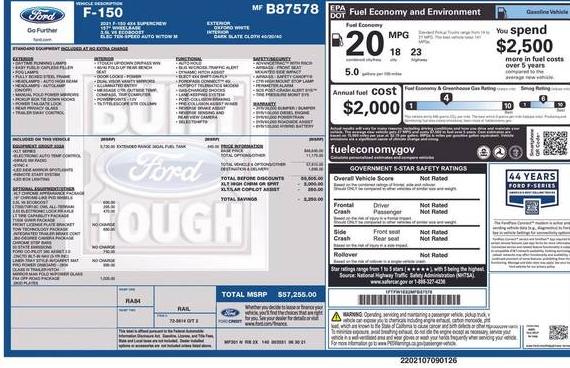FORD F-150 2021 1FTFW1E82MFB87578 image