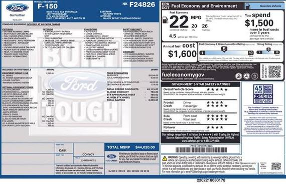 FORD F-150 2022 1FTEX1CP0NKF24826 image