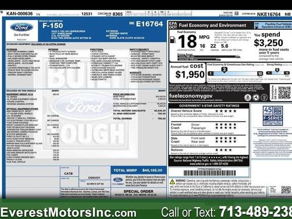 FORD F-150 2022 1FTFW1E58NKE16764 image