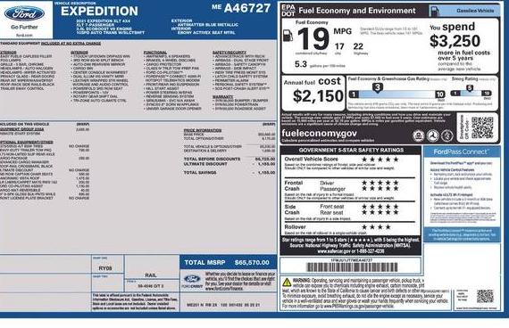 FORD EXPEDITION 2021 1FMJU1JT7MEA46727 image