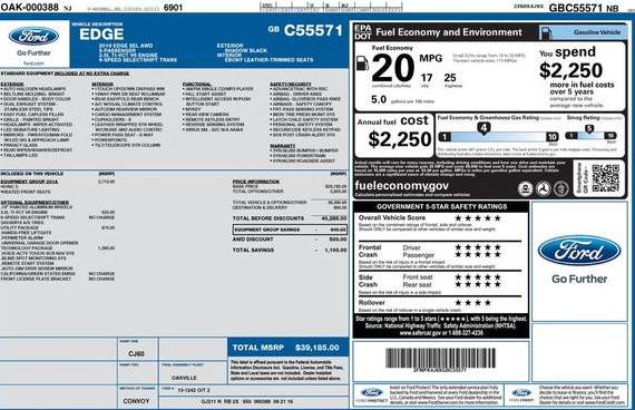 FORD EDGE 2016 2FMPK4J8XGBC55571 image