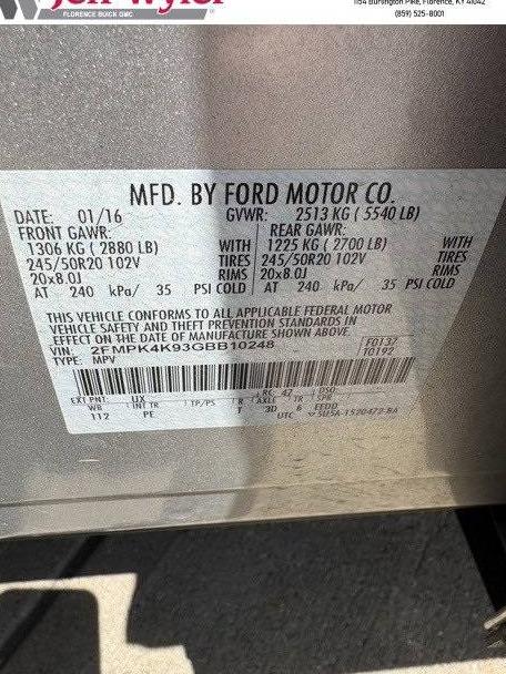 FORD EDGE 2016 2FMPK4K93GBB10248 image