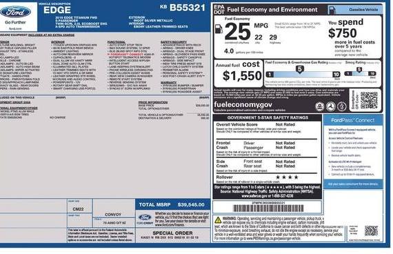 FORD EDGE 2019 2FMPK3K9XKBB55321 image