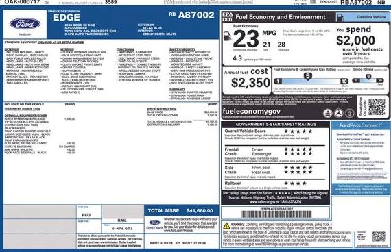 FORD EDGE 2024 2FMPK4G93RBA87002 image